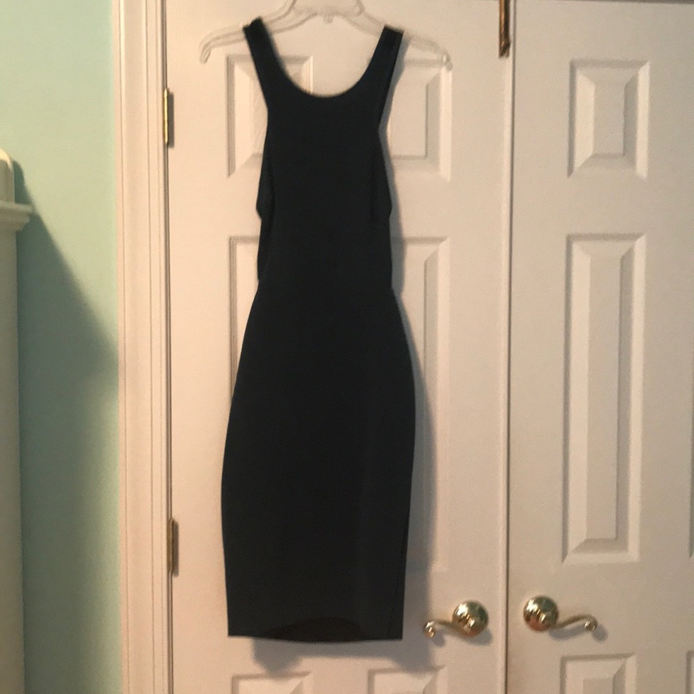 BEC & BRIDGE Petrol Blue Stretch Mesh Cutout Bodyc